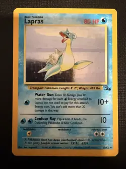 Pokemon Lapras Fossil Holo Rare 80 HP Basic Card 10/62 1999 English Unlimited - Image 3
