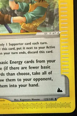 Pokemon Card Fisherman 125/144 Skyridge Set Non Holo Trainer WOTC Near Mint - Image 4