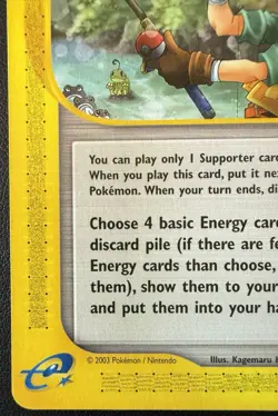 Pokemon Card Fisherman 125/144 Skyridge Set Non Holo Trainer WOTC Near Mint - Image 5