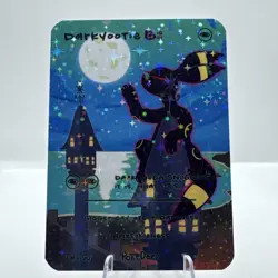 HOLO Pokederp Darkyootie - Umbreon VMAX Fan Art Custom Derpy Card Alt Art - Image 2
