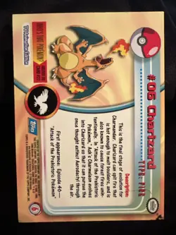 Pokemon 2000 Topps TV Animation Edition Series 3 Charizard #06 - Image 4