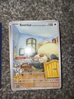 Van Gogh Custom Pokemon Card Snorlax with Munchlax & Mew - Image 1