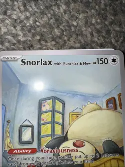 Van Gogh Custom Pokemon Card Snorlax with Munchlax & Mew - Image 3