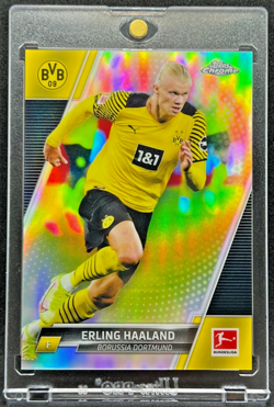 Erling Haaland Mint Topps Chrome Bundesliga Silver Refractor SP Investment Card - Image 3