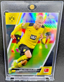 Erling Haaland Mint Topps Chrome Bundesliga Silver Refractor SP Investment Card - Image 4