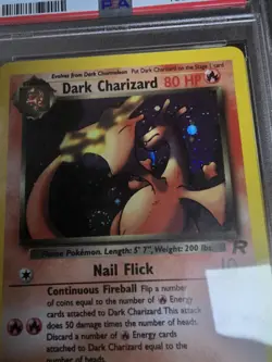 2000 Dark Charizard HOLO SWIRL 🌀 PSA 8 4/82 Team Rocket Pokemon WOTC TCG - Image 3