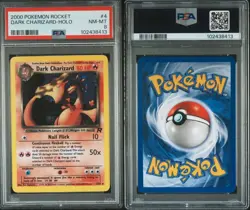 2000 Dark Charizard HOLO SWIRL 🌀 PSA 8 4/82 Team Rocket Pokemon WOTC TCG - Image 4