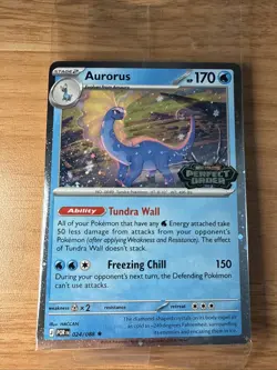 Pokemon Aurorus Perfect Order STAMPED Promo Cosmos Holo Card #24 SEALED 🦕 - Image 1
