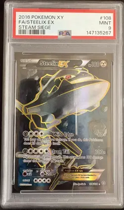 2016 Pokemon XY Steam Siege Steelix EX 108/114 Full Art Ultra Rare PSA 9 MINT - Image 1