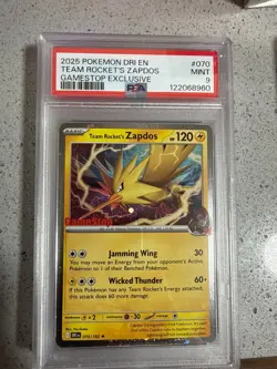 Team Rocket'S Zapdos Gamestop Exclusive Pokemon DRI EN Destined Rivals PSA 9 - Image 1