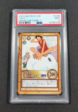 2001 Japanese One Piece CHB Luffy C399 PSA 9 MINT Grand Line Comp. 1 - Image 1