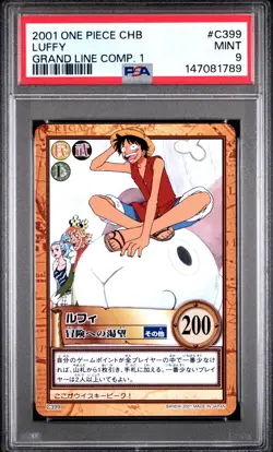 2001 Japanese One Piece CHB Luffy C399 PSA 9 MINT Grand Line Comp. 1 - Image 3