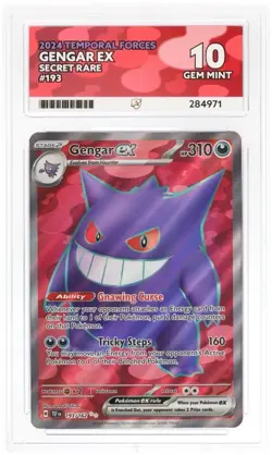 Pokemon Gengar EX Full Art Temporal Forces 193/162 Ace 10 Graded! - Image 1
