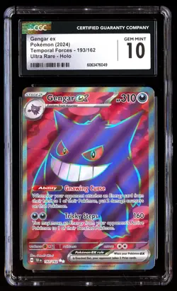 CGC 10 Gengar EX 193/162 Pokemon Temporal Forces 2024 English - Image 1