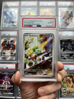 Pokemon TCG Bulbasaur Stellar Crown Illustration Holo Card 143/142 PSA 10 - Image 1