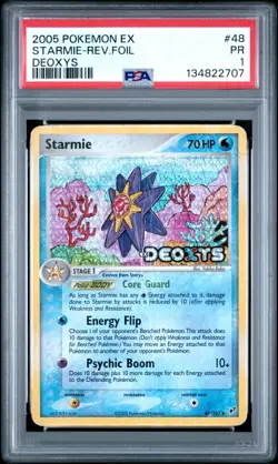 PSA 1 PR 2005 Pokemon EX Deoxys Starmie STAMPED Reverse Holo Foil 48/107 - Image 1