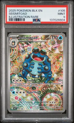 2025 POKEMON BLK EN-BLACK BOLT ILLUSTRATION RARE #105 SEISMITOAD PSA 9 - Image 1
