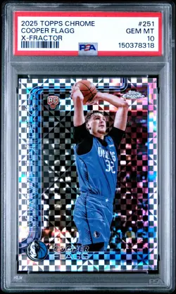 2025 Topps Chrome 251 Cooper Flagg X-Fractor PSA 10 - Image 1