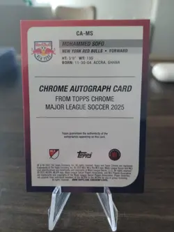 2025 Topps Chrome Mls - Autographs Mohammed Sofo #CA-MS Green Wave Refractor /99 - Image 2