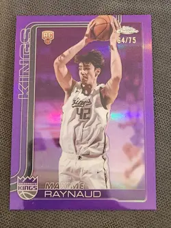 2025-26 Topps Chrome Maxime Raynaud RC True Purple Refractor #/75 Color Match - Image 1