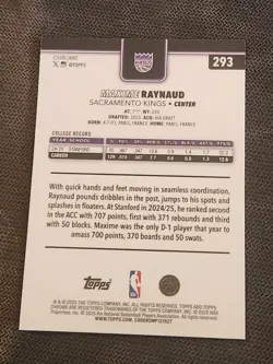 2025-26 Topps Chrome Maxime Raynaud RC True Purple Refractor #/75 Color Match - Image 2