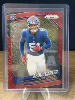 2025 Panini Prizm #394 Abdul Carter Red Shimmer #/49 - Image 1
