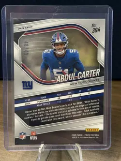 2025 Panini Prizm #394 Abdul Carter Red Shimmer #/49 - Image 2