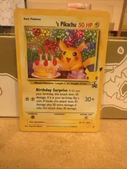 Pokemon Birthday Pikachu Promo Holo 50 HP Basic 24/Promo Card - Image 1