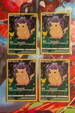 Pikachu Full Art FOUR CARD LOT 005/025 Holo - Celebrations - Pokemon TCG - NM - Image 1