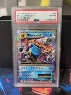 2016 Pokemon XY Evolutions Holo M Blastoise EX 22 PSA 8 NM-Mint - Image 1