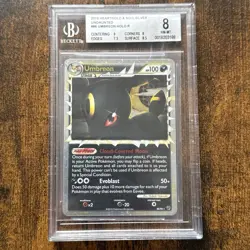 2010 Pokemon Heartgold & Silver Undaunted Umbreon Prime Holo #86 BGS 8 NM - Image 1