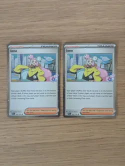 2x Pokemon TCG Iono Cosmos Holo Foil Iono Zone Stamped Exclusive PAL 185/193 NM - Image 1