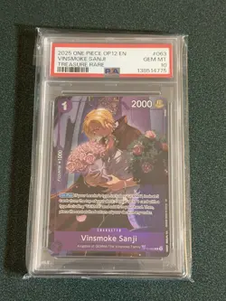 2025 ONE PIECE OP12-LEGACY OF THE MASTER TREASURE RARE VINSMOKE SANJI PSA 10 - Image 1
