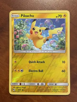 Pokemon-Pikachu Hidden Fates 19/68-Reverse Holo-NM - Image 1