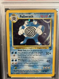 Poliwrath 15/130 Holo Rare Pokemon TCG Base Set 2 WOTC 1995,96,98 PSA 7 - Image 2