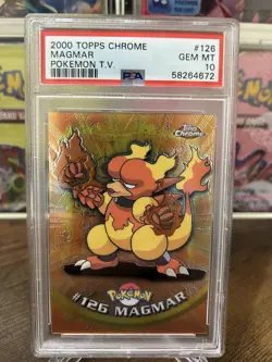 2000 TOPPS CHROME POKEMON T.V. #126 MAGMAR PSA 10 GEM MINT - Image 1