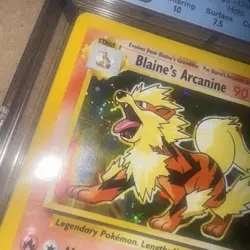Pokemon TCG Blaine's Arcanine Gym Challenge Cgc 7.5 Mouth Swirl! - Image 4
