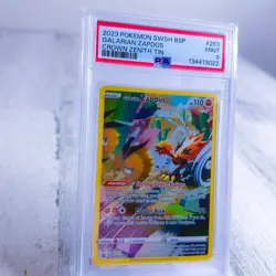 2023 Pokemon Galarian Zapdos SWSH283 Crown Zenith Tins Promo Holo PSA 9 - Image 2