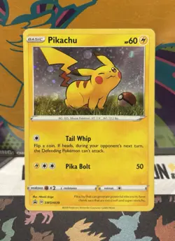 Pikachu SWSH039 Black Star Promo Cosmos Holo Sword And Shield Pokemon TCG - Image 1
