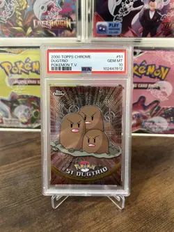 2000 TOPPS CHROME POKEMON T.V. #51 DUGTRIO PSA 10 GEM MINT - Image 1