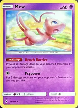 Mew 76/214 Rare Deck Exclusives Pokemon Near Mint - Image 1