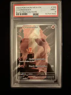 2023 Pokemon Mew EN Charmander Illustration Rare 168/165 PSA 9 - Image 1