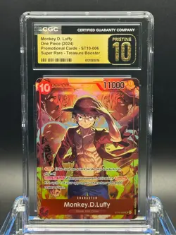 CGC PRISTINE 10 🌟 - Monkey.D.Luffy (Treasure Booster) ST10-006 One Piece Promo - Image 1