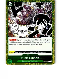 Punk Gibson OP01-058 Rare Romance Dawn One Piece Lightly Played - Image 1