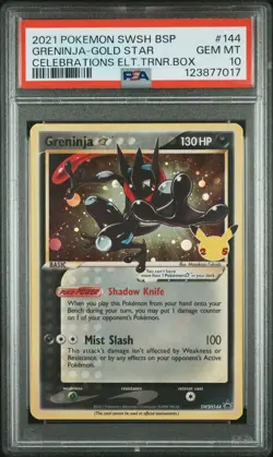 2021 POKEMON SWSH BLACK STAR PROMO #144 GRENINJA-GOLD STAR PSA 10 - Image 1