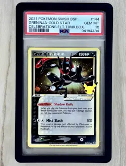 2021 POKEMON SWSH BLACK STAR PROMO #144 GRENINJA-GOLD STAR PSA 10 - Image 1