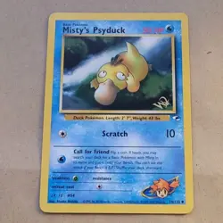VINTAGE POKEMON PROMO CARD - GOLD W STAMPED - MISTY'S PSYDUCK 54/132 - RARE NM - Image 1