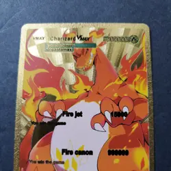 Pokemon Charizard VMAX Gold Metal Dragon Card 9999999 HP 15000/999999 Attack - Image 2