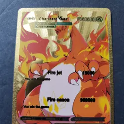 Pokemon Charizard VMAX Gold Metal Dragon Card 9999999 HP 15000/999999 Attack - Image 3