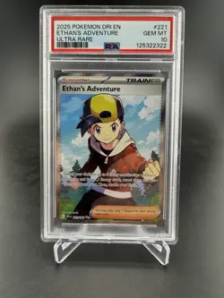 ETHAN'S ADVENTURE 221/182 PSA 10 POKEMON DRI DESTINED RIVALS ULTRA RARE Gem Mint - Image 1